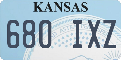 KS license plate 680IXZ