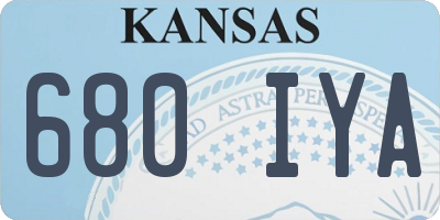 KS license plate 680IYA