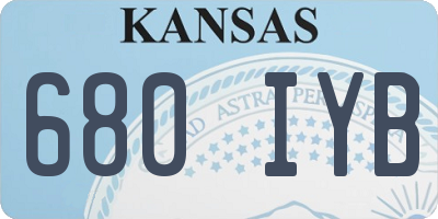 KS license plate 680IYB