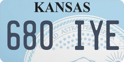 KS license plate 680IYE