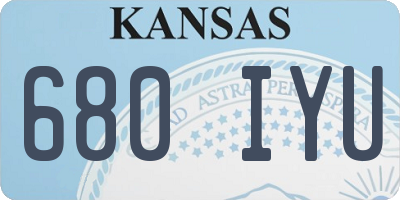 KS license plate 680IYU