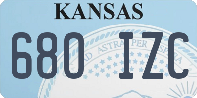 KS license plate 680IZC