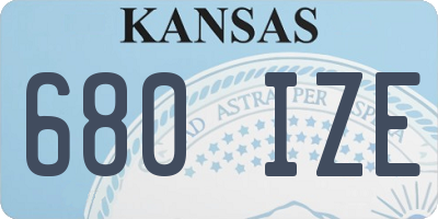 KS license plate 680IZE