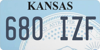 KS license plate 680IZF