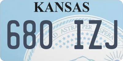 KS license plate 680IZJ