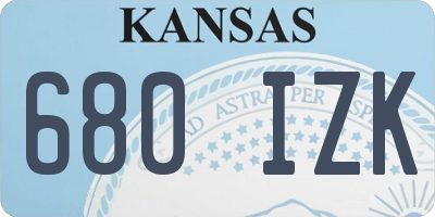 KS license plate 680IZK