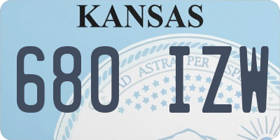 KS license plate 680IZW