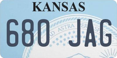 KS license plate 680JAG