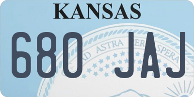 KS license plate 680JAJ
