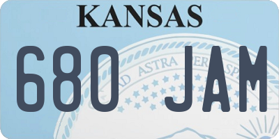 KS license plate 680JAM