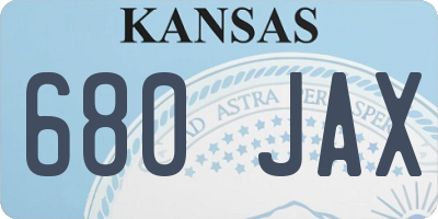 KS license plate 680JAX