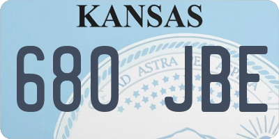 KS license plate 680JBE