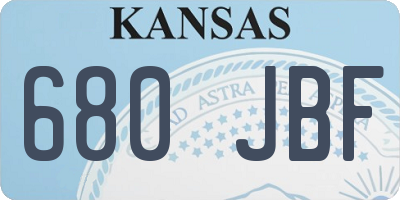 KS license plate 680JBF