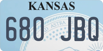 KS license plate 680JBQ