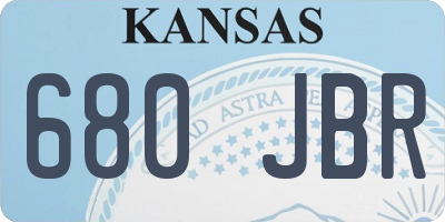 KS license plate 680JBR