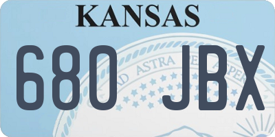 KS license plate 680JBX