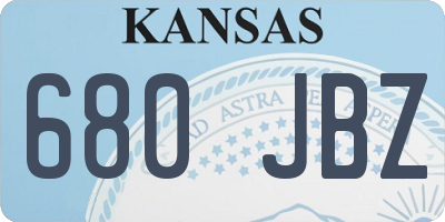 KS license plate 680JBZ