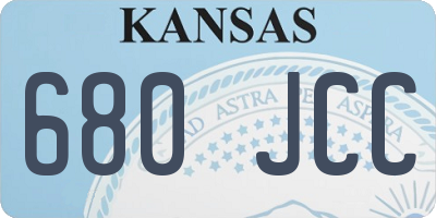 KS license plate 680JCC