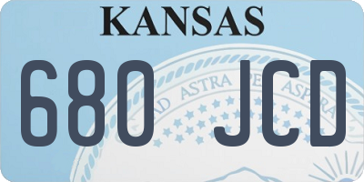 KS license plate 680JCD