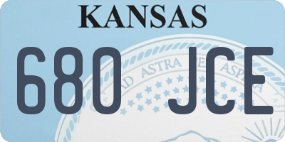 KS license plate 680JCE