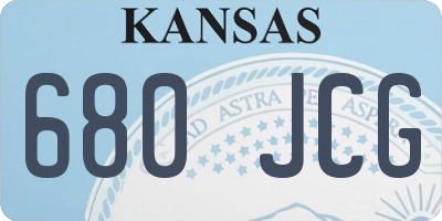KS license plate 680JCG