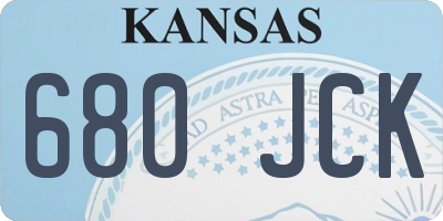 KS license plate 680JCK