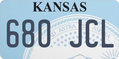 KS license plate 680JCL