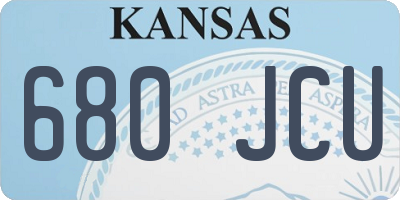 KS license plate 680JCU