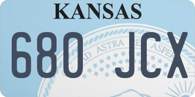 KS license plate 680JCX