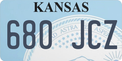 KS license plate 680JCZ