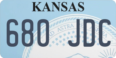 KS license plate 680JDC