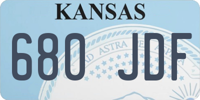 KS license plate 680JDF