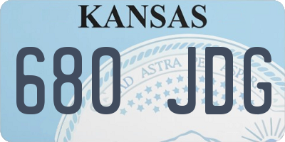 KS license plate 680JDG