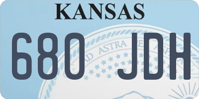 KS license plate 680JDH