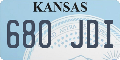 KS license plate 680JDI