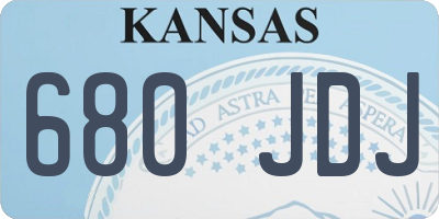 KS license plate 680JDJ