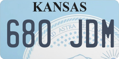 KS license plate 680JDM