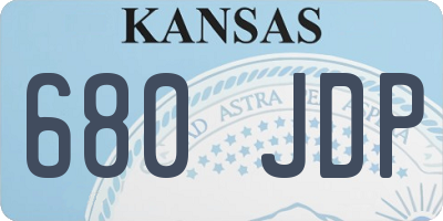 KS license plate 680JDP
