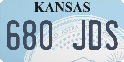 KS license plate 680JDS