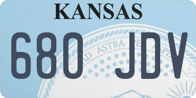 KS license plate 680JDV