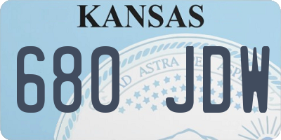 KS license plate 680JDW