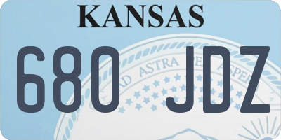 KS license plate 680JDZ