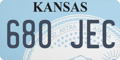 KS license plate 680JEC