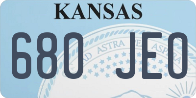 KS license plate 680JEO