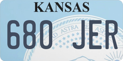 KS license plate 680JER