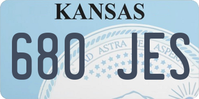 KS license plate 680JES
