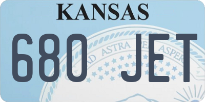 KS license plate 680JET