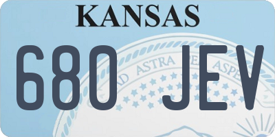 KS license plate 680JEV