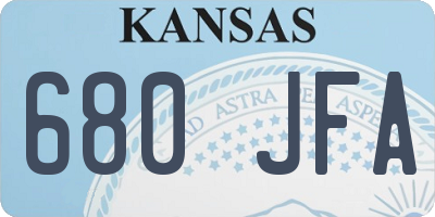 KS license plate 680JFA