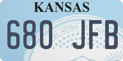 KS license plate 680JFB